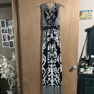 Soma Black and White Halter Maxi Dress